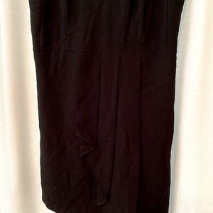 Black Cotton Pleated Sleeveless Dress